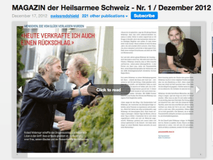 Porträt über Roland Wydemair im Magazin der Heilsarmee.